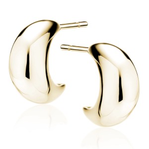 Cercei argint placati cu aur galben semiluna 7x12mm cu surub DiAmanti Z2167EG-DIA (Argint 925‰ 2,8 g.)